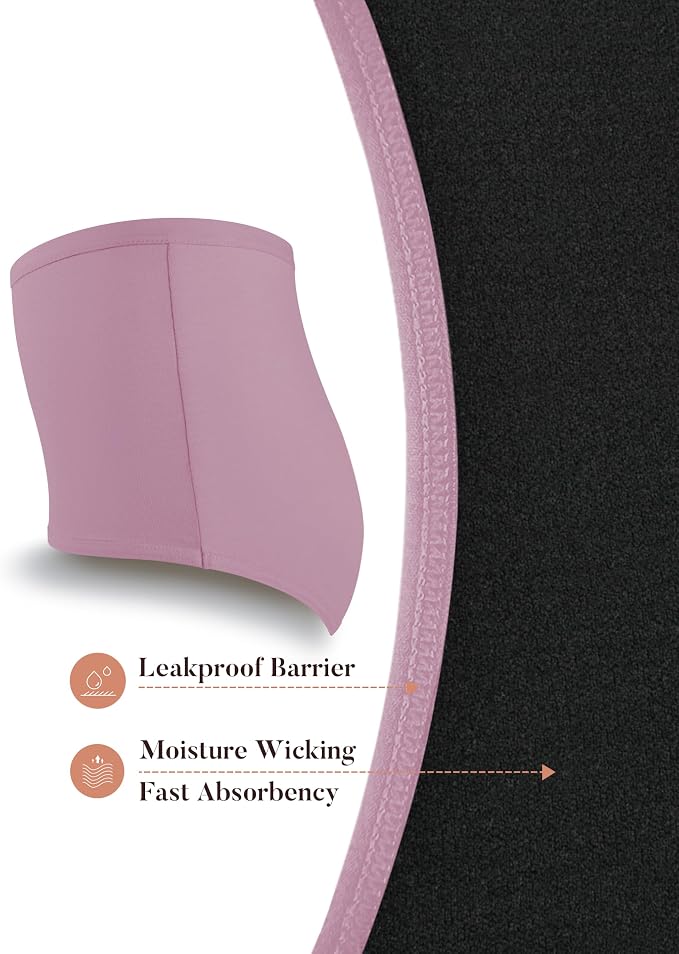 AIRCUTE Washable Urinary Incontinence Protective Underwear for Women Leak Proof Absorbent Reusable Panties 60ML 1 Pack (Lilac, 2X-Large)