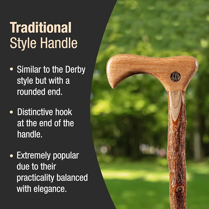 Brazos Wooden Walking Canes for Men and Women, Stable Walking Sticks for Seniors, Made in The USA