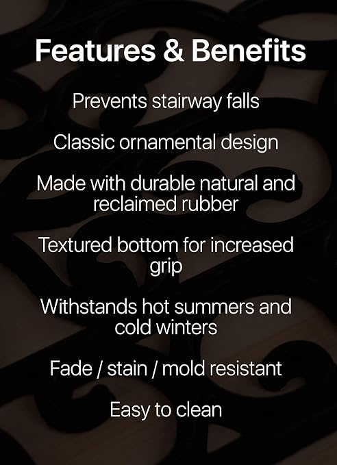 FINEHOUS Rubber Stair Treads Non-Slip Outdoor 35”x10” (5-Pack) – Anti-Slip Step Mat