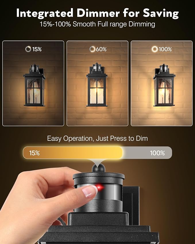 VIANIS Motion Sensor Outdoor Light Fixtures Wall Mount, Porch Light Outdoor | Black Anti-Rust Waterproof Exterior Lights for House, Modern Outdoor Wall Sconce Lantern for Garage, Front Door, Coach, E26