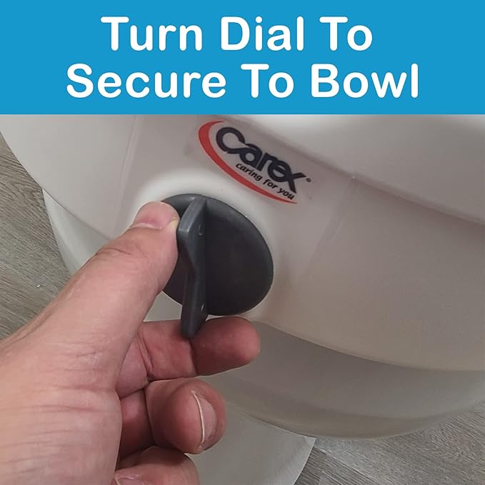 Carex E-Z Lock Raised Toilet Seat With Handles, 5" Toilet Seat Riser with Arms, Handicap Raised Toilet Seat For Seniors and Elevated Toilet Seat