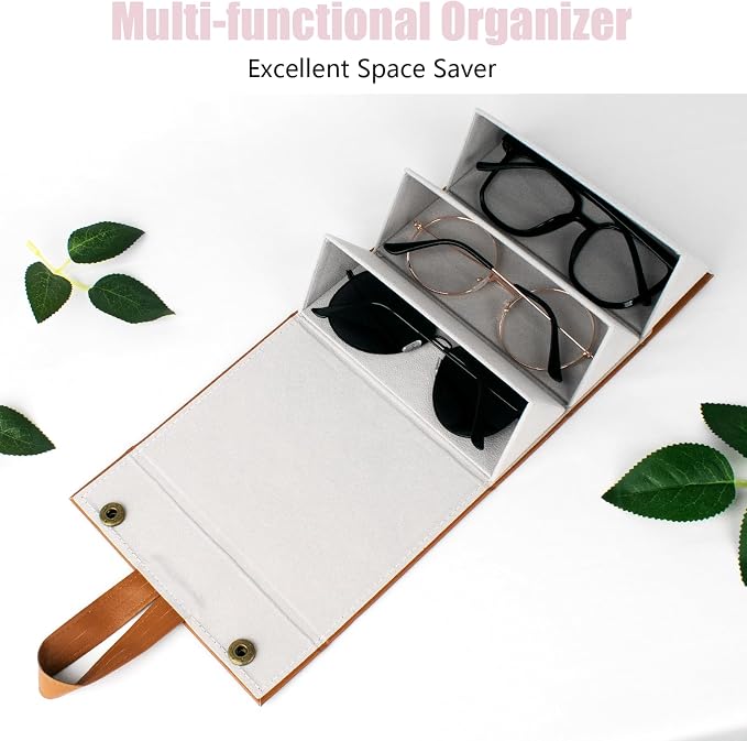 Sunglasses Travel Case,Foldable Eyeglasses Case, Portable Multiple Glasses Case for Women Men Girls