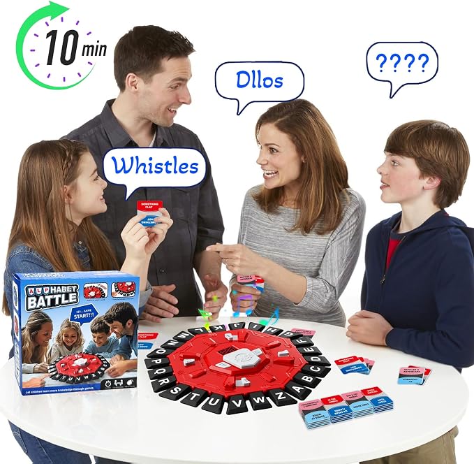 Word Game Family Party Board Games Card Game Learning Alphabet Letter Game | 220 Topic, 2 Modes, Digital Display Timer, The Fun Fast-Paced Race Against The Timer for Kids & Adults Christmas Gift