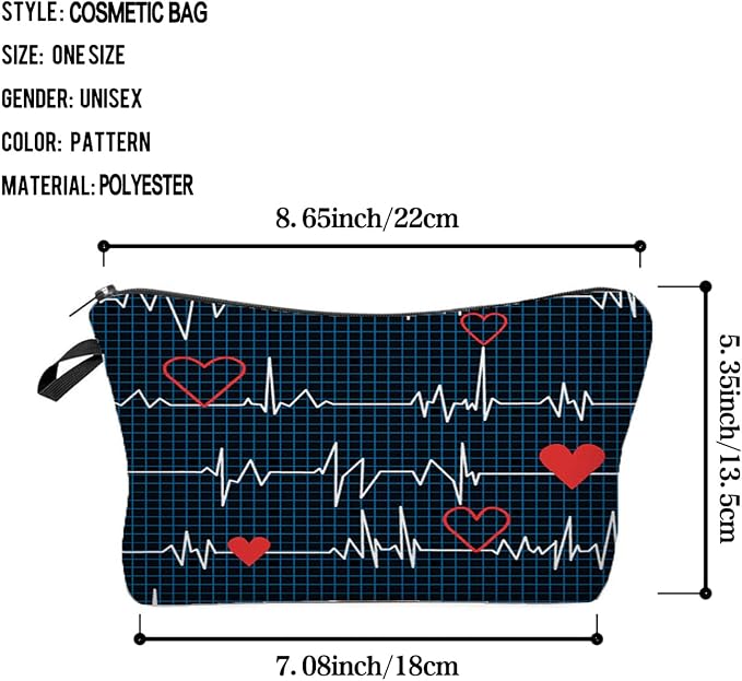 Livel lhood Nurse Cosmetic Bag Cute Makeup Bag for Purse Travel Toiletry Zipper Pouch Graduation Gifts Medical Assistant Makeup Bag for Nurse Women