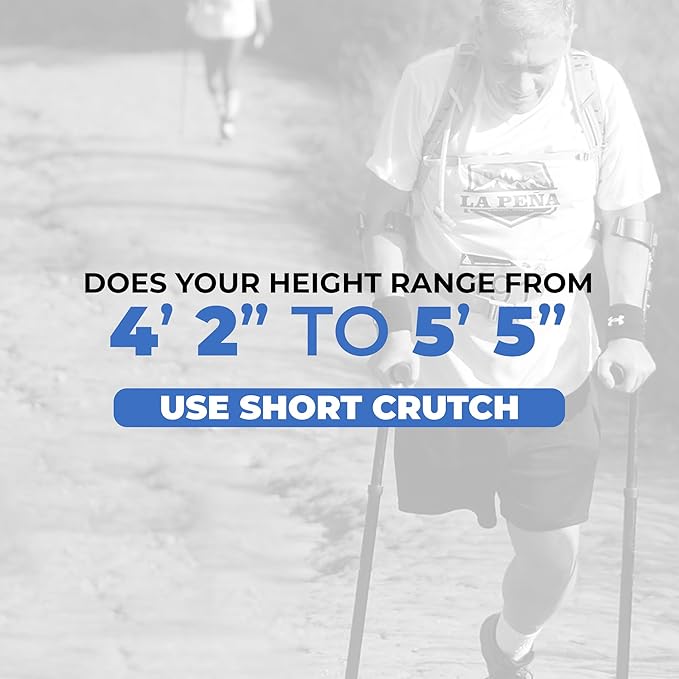 in-Motion Forearm Crutches | Spring Assist Crutches for Adults | Walking Crutch with Ergonomic Handle | Articulating Tips | Size Short (4'2" - 5'5") | Lightweight & Durable | Charcoal | 350lb Capacity