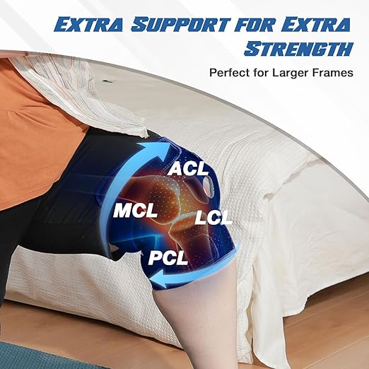Nvorliy Knee Brace for Women Plus Size for Knee Pain (XL-8XL) - Extra Large Knee Brace with Side Stabilizers for Arthritis, Meniscus Tear, Knee Pain Relief, ACL, LCL, MCL (7XL/8XL, Navy)