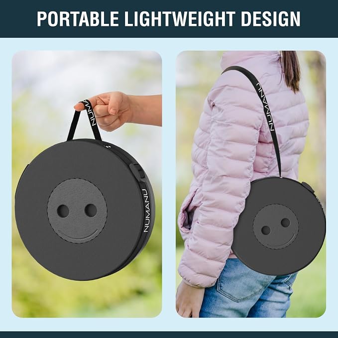 Collapsible Stool for Adults, Folding Seat, 620 lbs, Hard Seat | Heavy-Duty Hard-Seat Stool, Telescoping 2.5-18in Adjustable, Retractable & Lightweight 2.2 lbs; Travel, Sports, Camping