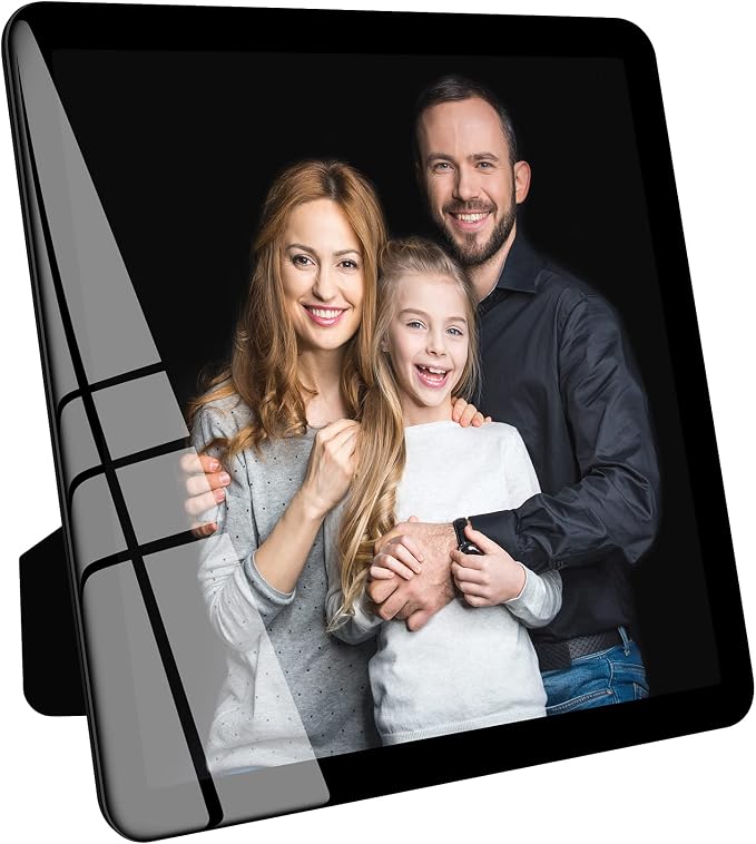 Bluesun 8×8 Picture Frame Black, Vertical & Horizontal Wall & Tabletop | 8×8 Black Photo Frame with Tempered Glass & Rounded Corners, Wall Frames Home Office Decor for Dad & Boyfriend Men