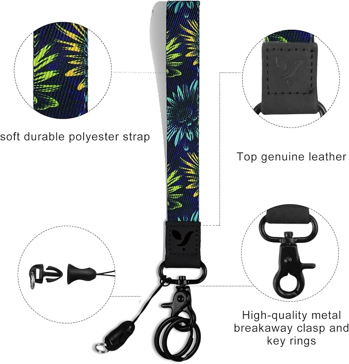 Yiflin Cute Wrist Lanyard for Keys, Keychain, Wallet, Id Holder, Cell Phone, Wristlet Lanyard Key Chain Holder for Women