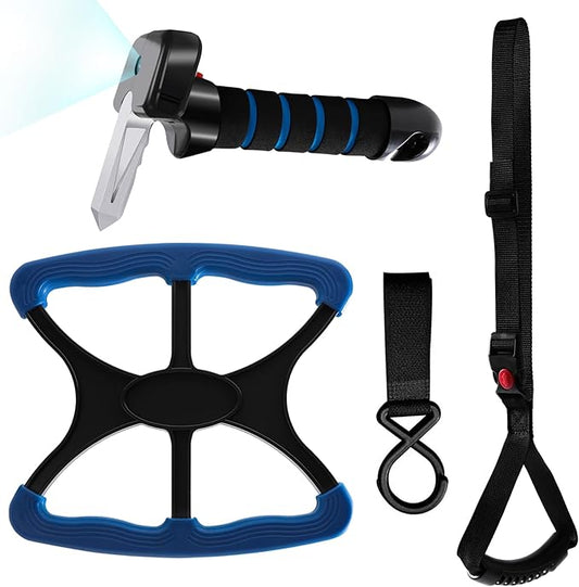 4pc Mobility Standalone Kit:Car Door Assist Handle for Elderly & Adjustable Standing Aid Safety Handle & Liberty Lift Assist with Hook Gift for Seniors, Disabled, Pregnant to Convenient Travel