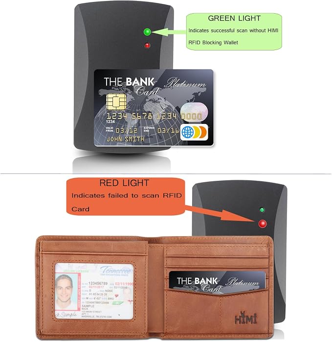 HIMI Wallet for Men-Genuine Leather RFID Blocking Bifold Stylish Wallet With 2 ID Window