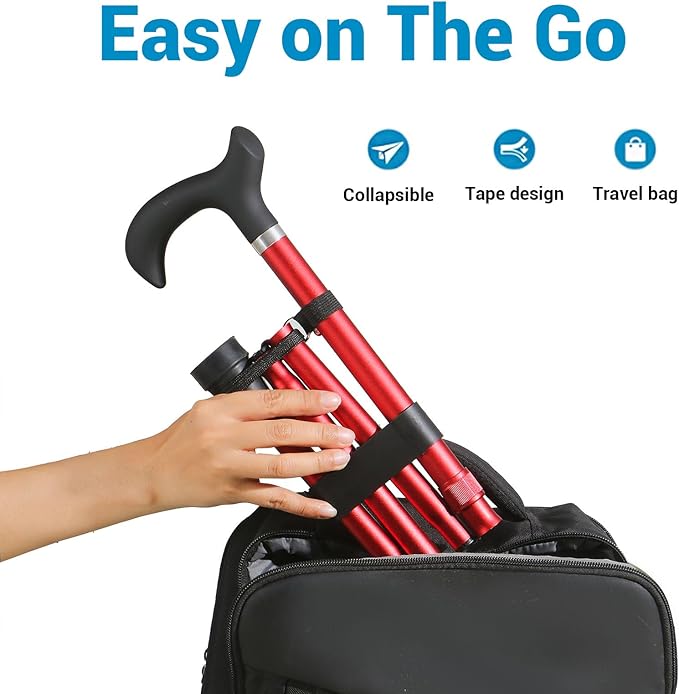 Walking Cane - Collapsible Adjustable Folding Canes for Men & Women, Walking Stick with for Seniors & Adults