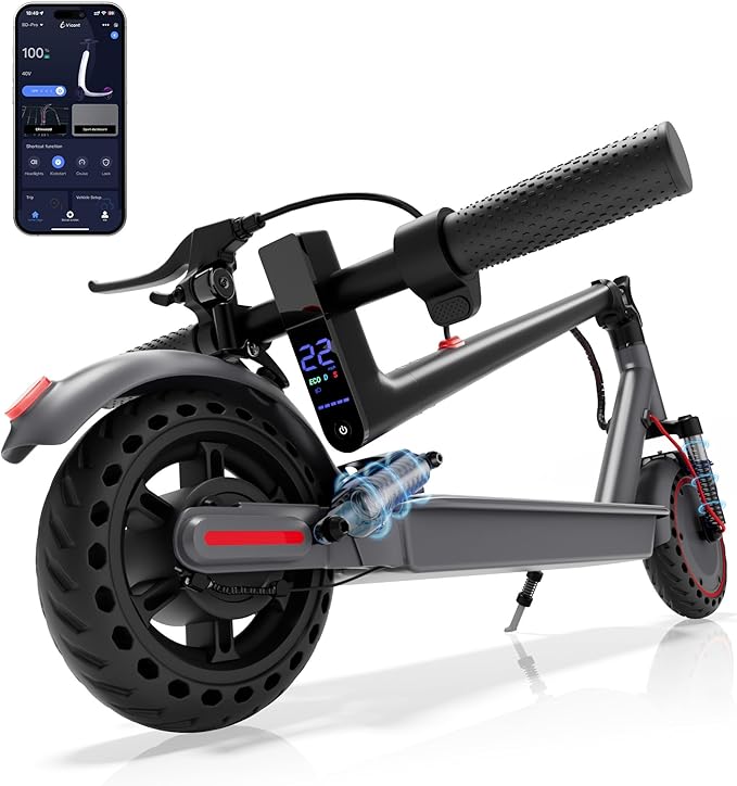 Electric Scooter for Adults, Folding E Scooter with 350W/500W Motor 16-24 Mph Top Speed, Max 15-60 Miles Long Range, 6.5''/8.5''/10''/14'' Solid Tires Commuting Scooters, Dual Brakes, APP