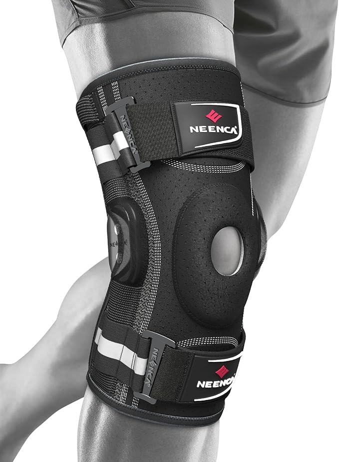 NEENCA Professional Knee Brace, Adjustable Hinged, with Removable Side Stabilizers, Strong Stability for Joint Pain Relief, Arthritis, Meniscus Tear, ACL, PCL, Runner, Sports