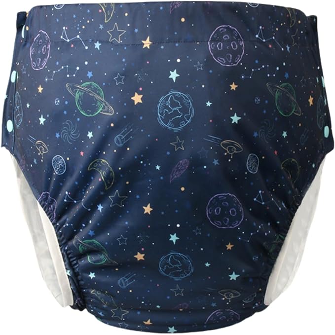 WEEOATAR Unisex Reusable Adult Cloth Diaper,Washable Swim Nappies,Adjustable Incontinence Pocket Diaper with Snaps,Underwear for Seniors,Disability,Postpartum(Stars,XL)