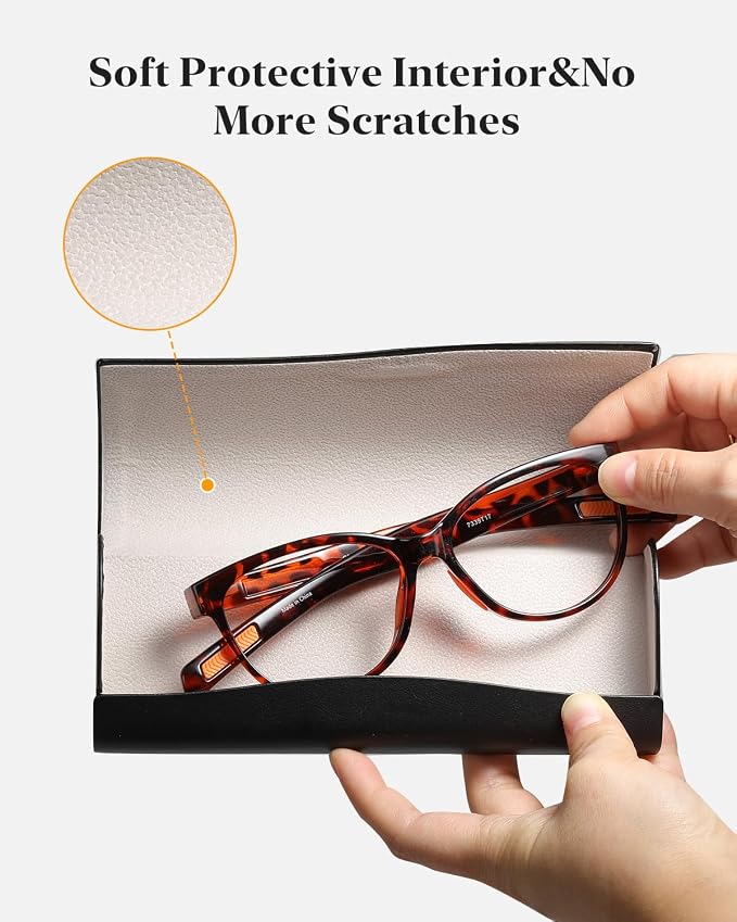 Slim Glasses Case, Reading Glasses Case, Portable Hard Shell Protective Eyeglasses Case with Magnetic Closure for Travel