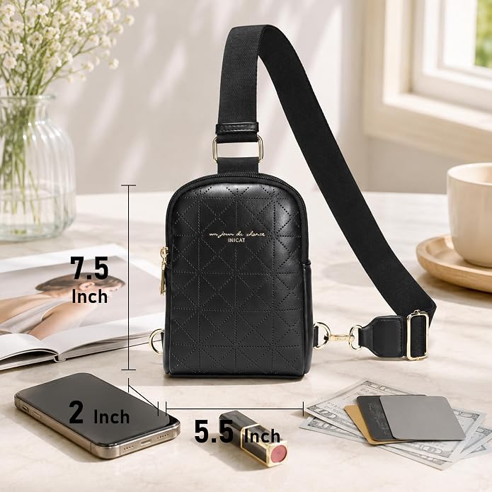 Lightweight Small Crossbody Sling Bag for Women | Mini Travel Purse,Multi-pocket with Card Slots,Durable Vegan Leather,Everyday Carry