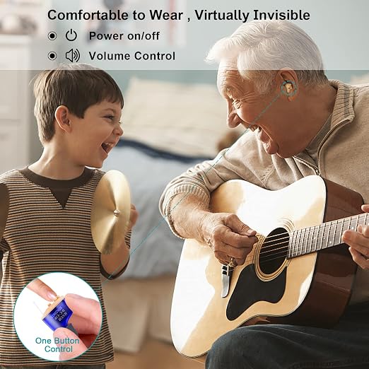 True Hearing Aids for Seniors Not Amplifier- Noise Cancelling, Rechargeable & Invisible with Magnetic Charging Box