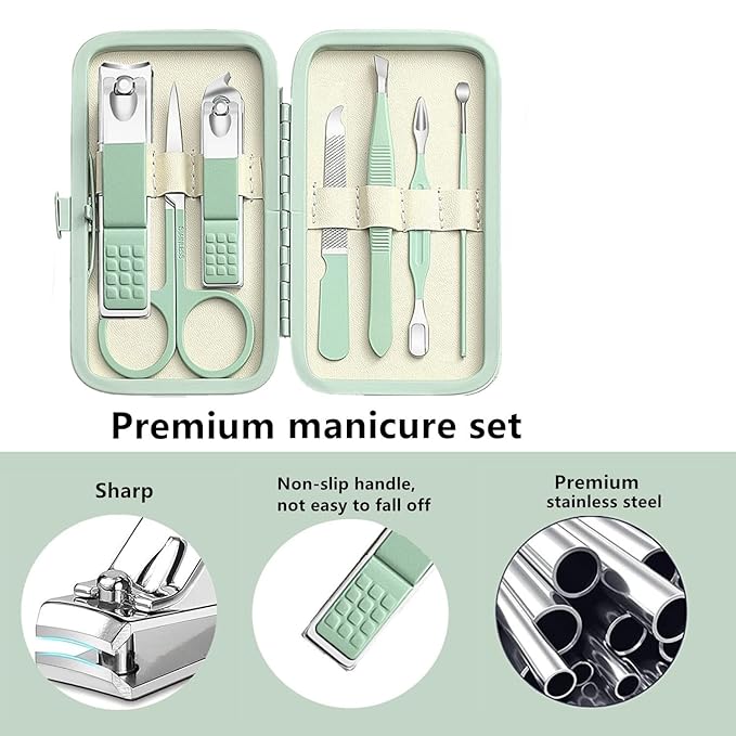 Manicure Set Nail Clipper Set Women Men Nail Clippers Kit Toenail Fingernail Cutters Personal Care Tools Manicure Pedicure with Travel Case Nail Grooming Kit Valentine's Day Gifts for Women Men