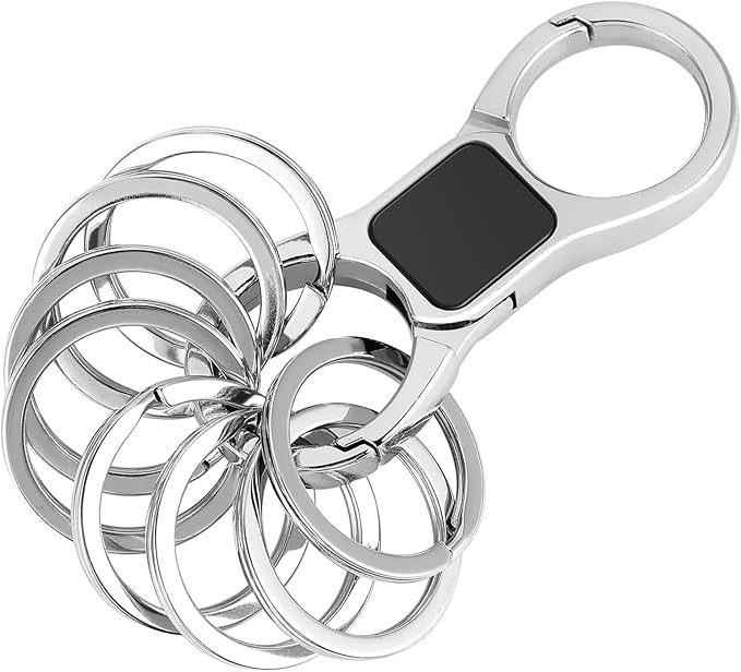 DAYGOS Key Chain, Quick Release Car Keychain with 8 Key Rings for Men | Heavy Duty, Easy Detachable Keychains Organizer, Portable Multi Key Ring Clip with Spring Hooks