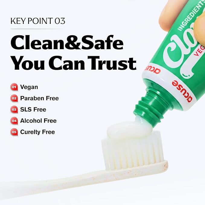 Vegan Fluoride Toothpaste for Sensitive Teeth – Potassium Nitrate & Hydroxyapatite Enamel Support, Anti-Plaque Gum Care, Sensitivity Relief Formula, SLS-Free, Clove Mint, 3.52oz / 100g