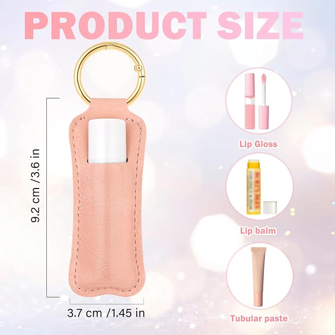 LUCKINEE Lip Balm Holder Keychain for Chapstick Holder Key Chain | Featured with Spring O Ring, Bag Charm Keychain, Great Linking to Purse and Belt Loops, Stocking Stuffers Gift for Women