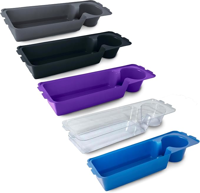 Heavy Duty Clear Plastic Insert/Tray/Cup Holder for Walker Basket (Black)
