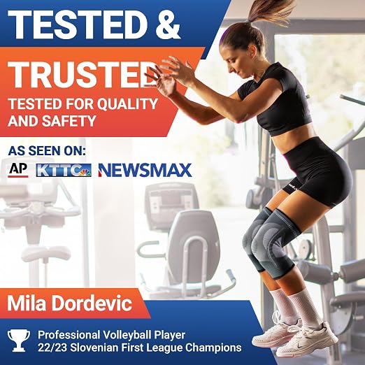 DR. BRACE ELITE Knee Brace with Size Stabilizer (2 Pack) Knee Brace for Women & Men, Workout, Sports, Daily Knee Compression Sleeve for Maximum Knee Pain Support & Fast Recovery (Uranus, Large)