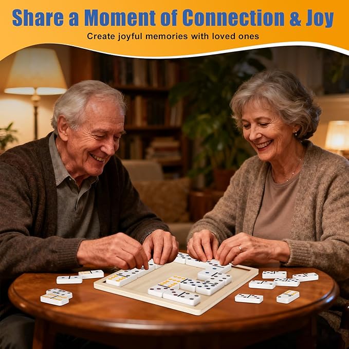 Match The Dots Dominos Activity Kits – Dementia Activities for Seniors, Memory Games & Cognitive Training, Elderly Therapy Products with Wooden Board, Templates & Storage Bag