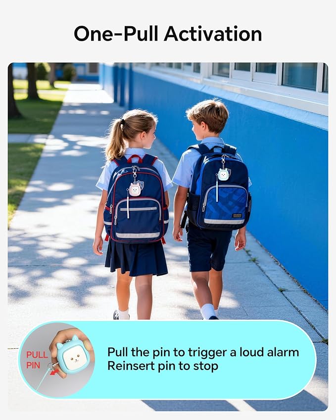 Personal Safety Alarm, VIGOROAD 2 Pack Loud 130dB Siren Emergency Panic Alarm with LED Light, Easy Pull Pin Keychain Self-Defense Security Alarm for Women, Seniors, Kids