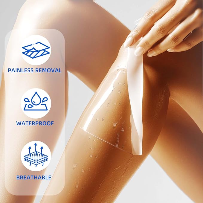 Niceful Transparent Film Dressing 30 Count-Clear Bandages for Wounds 4“x4-11/16, Waterproof Adhesive Wound Cover Bandages for Post Surgical Shower or IV Shield, Scar Therapy, Tattoo Dressings