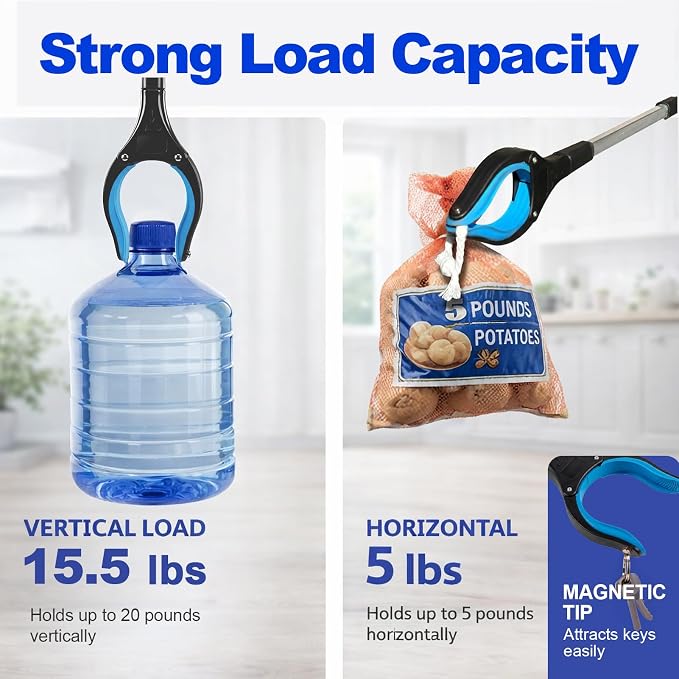 LEGENDONE 32" Grabber Reacher Tool, Foldable Reacher Grabbers Pickup Tool for Senior, Heavy Duty Upper Gripper, Wide Claw Trash Picker, Strong Grip| Powerful Magnet| 360° Rotating Head
