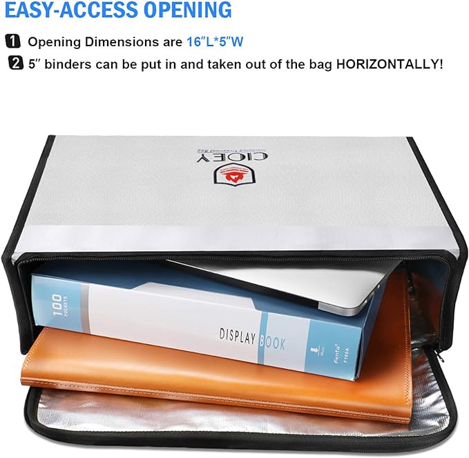 Fireproof Document Bag - Fireproof Box [Thermal Insulated] Fireproof Safety Boxes for Home Large Fireproof Bag Lockable Zipper Fireproof Safe Box Home Safes Fireproof Waterproof Fireproof Money Bag