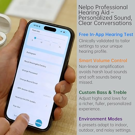 BH-R55-02 OTC Hearing Aids for Seniors with Bluetooth, AI Voice Enhancement, Noise Reduction & Feedback Control, Comfortable Hearing Aids for Adults with Mild to Moderate Hearing Needs