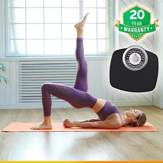 Zeno A25 Scales for Body Weight - Up to 400 LB - New - 5.3" Dial on 12.4" x 10.2" Platform - Anti-Skid Rubber Surface - Bathroom Scale Analog - Durable with 20-Year Assurance
