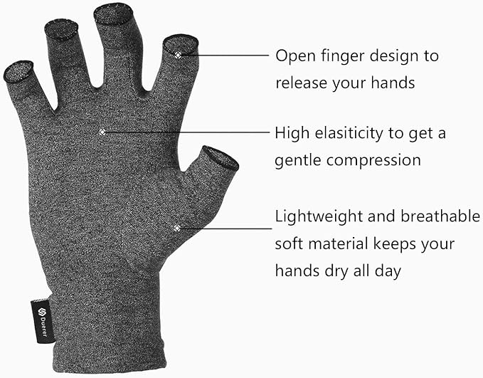 Duerer Arthritis Gloves Women Men, Carpal Tunnel, Rheumatiod, Tendonitis, Fingerless Hand Thumb Compression Gloves