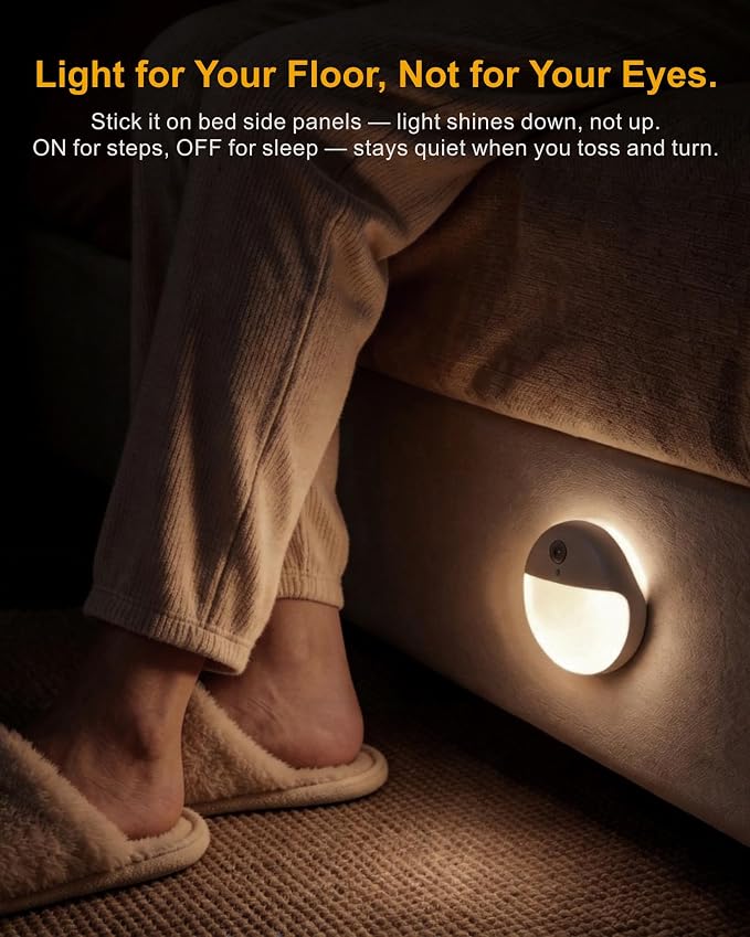 2 Pack Motion Sensor Light Indoor, 2.6" Small Stick on Lights for Stairs, Bathroom, Dimmable Battery Night Light, 3 Light Modes, Soft LED Light for Travel, Toliets, Bedroom, Kids, Warm White | 2 Pack, 3 Modes, Dimmable 1-15lm, Low Light No Plug, Small ...