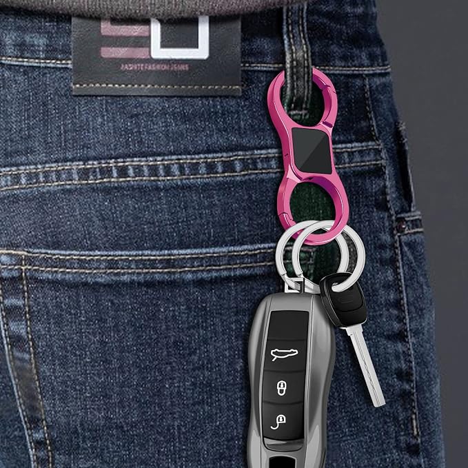 Idakekiy Key Chain Quick Release Spring with 4 Key Rings Heavy Duty Car Keychain Organizer for Men and Women