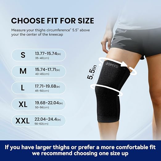 JOMVD Knee Compression Sleeve for Arthritis Pain – Knee Brace for Knee Pain Relief, Meniscus Tear, Inflammation, Circulation, Swelling & Injury Recovery – Anti-Slip Breathable Support for Women & Men,Medium