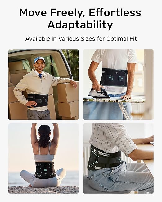 Rakiie Back Brace for Lower Back for Women Men, Elastic Back Support Belt with 8 Stays for Lifting at Work, Breathable Soft Lumbar Support, Blue S