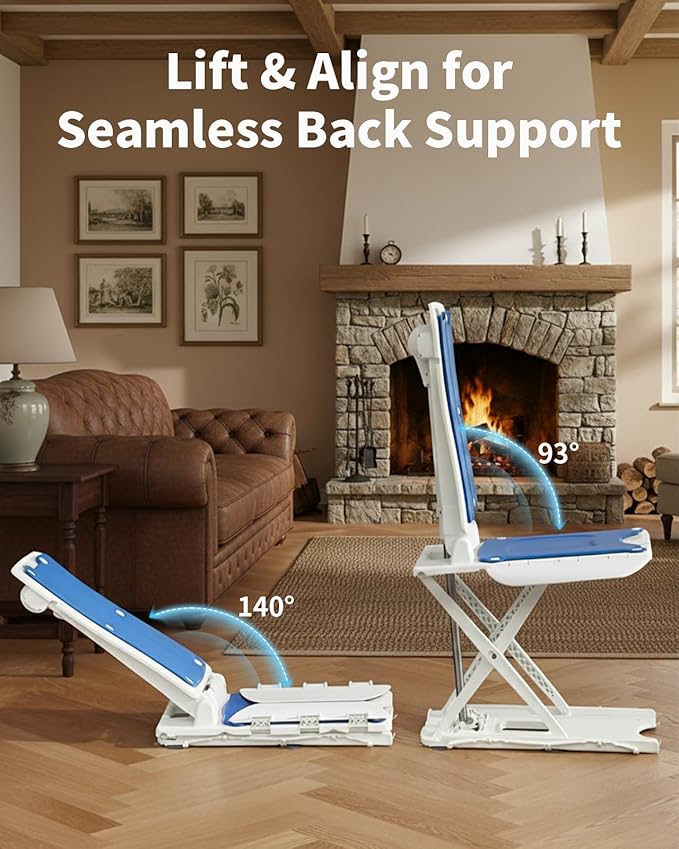 PERLECARE Electric Chair Lift – 308 lbs Floor Lift for Elderly Falls, IP68 Waterproof Bath Lift for Tub, Foldable & Wireless Rechargeable Design, Remote Control, for Fall Recovery & Home Care