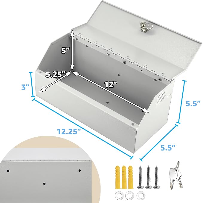 POCHAR Wall Mount Locking Medicine Cabinet for Prescription Safe Storage | Locking Medicine Box, Steel First Aid Medicine Cabinet with Lock, Child-Proof Medication Secure Box for Home, School, Office