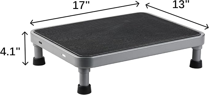 Heavy-Duty One Step Stool with Carry Handle – 4.1" Low Foot Stool, Non-Slip Rubber Platform, 500lb Capacity – Portable Safety Step Stools for Adults, Seniors, Bathroom, Bed, SUV, 17"x13"