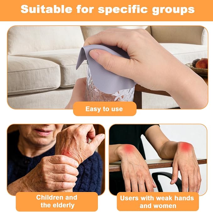 LUTER 4pcs Rubber Jar Openers, Versatile Natural Rubber Bottle Opener | Rubber Jar Grippers Kitchen Coasters Gadgets for Weak Hands Seniors Elderly Lid Cap Gripper Pads (4 Colors)