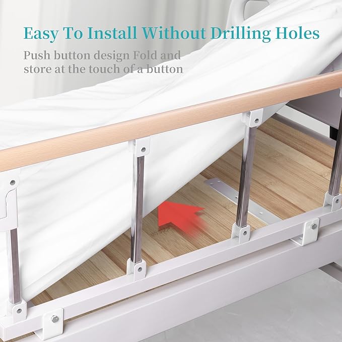 Bed Rails for Elderly Adults, Rail Assist for Seniors Safety,Folding Bed Assist Seniors Safety Bed Guard Rail Handle to Prevent Falling Out of Bed,Bed Side Grab Rail Bed Cane,36.6"x14.2"