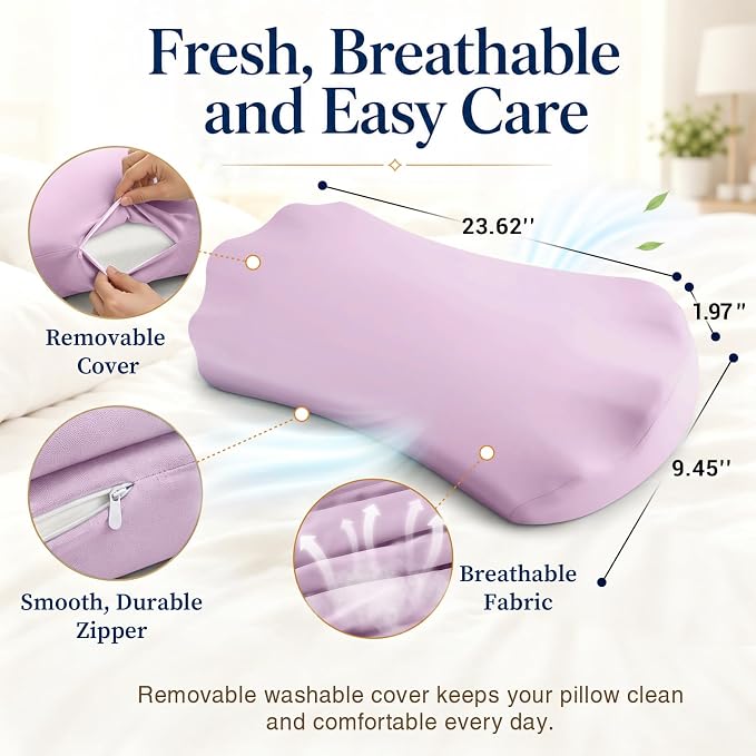 Fledano Lumbar Support Pillow for Bed – Floor Pillows & Cushions - Memory Foam Lower Back Pain Relief Pillow for Sleeping, Ergonomic Lumbar Pillow for Side & Back Sleepers, Sciatica & Hip Pain Relief