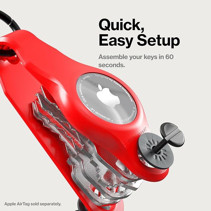 KeySmart Air - Premium Keychain Key Holder Compatible with Apple AirTag, 5 Key Organizer Keychain, Air Tags Not Included