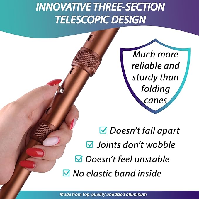 Asterom Walking Cane for Women - Handmade, Adjustable, Stylish - Cool Canes for Seniors Women, Fashionable Walking Sticks