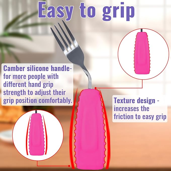 Adaptive Weighted Utensils Set – Spoon and Fork for Hand Tremors, Parkinson’s, Elderly, and Arthritis – Adaptive Eating Utensils for Weak Grip and Limited Mobility