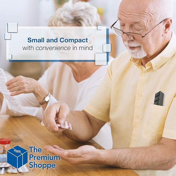USA Merchant - 7 Day Small Pill Box with Snap Close Lids - Weekly Pill Organizer 4 Times a Day or 28 Day Dispenser - Comes with 4 Separate 7 Day Pill Containers for Vitamins, Supplements, and Medicine